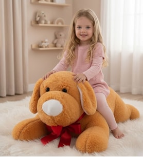 Dev 80cm Peluş Köpek – Yumuşacık Büyük Boy Sevimli Köpek Kız-Erkek Çocuğa, Sevgiliye Hediye