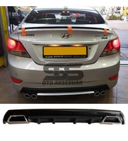 Hyundai Accent Blue Difüzör Arka Tampon Eki 2 Egzoz Çıkışlı Siyah Lüx Tip