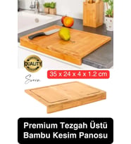 Ahşap Kesme Tahtası Panosu Doğrama Ayaklı Tezgah Üstü Hijyenik Deforme Olmaz Dayanıklı 35x24 cm