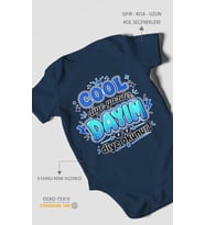 Cool diye yazılır dayım diye okunur Kısa Kollu Bebek Body %100 Pamuk