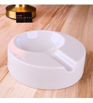Perlotus Porselen Şeffaf Sırlı Puro Küllüğü Sert Porselen 13 cm (Beyaz)