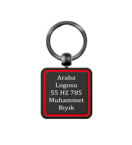İsme Kişiye Özel Logolu Metal Unisex Anahtarlık  (Siyah)