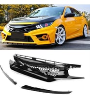 Honda Civic FC5 Fc450 Ön Panjur Izgara Ve Far Kaşları Siyah
