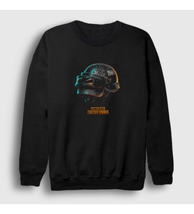 Presmono Unisex Siyah Kask Pubg Sweatshirt 30496tt