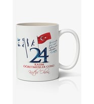 24 Kasım Öğretmenler Günü Tasarımlı Kupa Bardak Baskılı Kahve Kupa Bardak Model 1