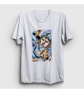 Presmono Unisex Beyaz Johnny Joestar Anime Jojo T-Shirt 321490tt