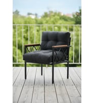 Balkon-bahçe-ofis-kafe Çay Seti Koltuk Oturma Takımı-oturma Grubu Miami Tekli (Siyah)