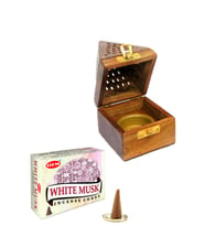 Konik Tütsü Yakma Kutusu White Musk Cones