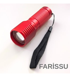OR-8818 Kırmızı Mini LED El Feneri - Deprem Feneri - 3x AAA Kuru Pil Uyumlu (Piller Dahil Değildir)