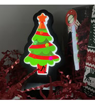 Ağaç Yılbaşı Masaüstü Led Lamba/gece Lambası/usb’li Ve Uv Baskılı (leon—led Ile Neon Görünüm) 9*14 CM