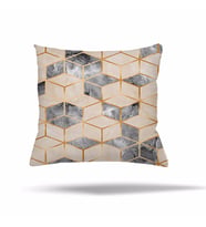 Geometrik Desen Gizli Fermuarlı Yastık Kılıfı Kırlent Kılıfı Koltuk Yastık Kılıfı  (Pudra-Gri)