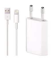iPhone Lightning Uyumlu 5,5s,6,6s,7,8 plus Set Şarj Aleti Adaptör+Usb Kablosu (Beyaz)