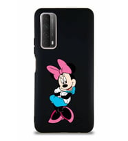 Huawei Y7A Soft Premier Kapak Minnie Mouse-D Tasarımlı Silikon Kılıf - Siyah (Şeffaf)