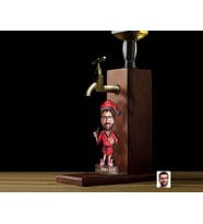 BK Gift Kişiye Özel Erkek Yılbaşı Karikatürlü Musluklu Ahşap Viski Standı-6, Viski Çeşmesi, Doğum Günü Hediyesi, İçecek Dispenseri
