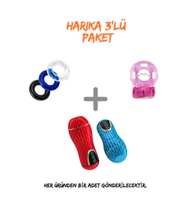 Erkeklere Özel Set 3'LÜ PENİS HALKASI,TİTREŞİMLİ PENİS HALKASI VE VAJİNA MASTÜRBATÖR