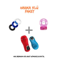 Erkeklere Özel Set 3'LÜ PENİS HALKASI,TİTREŞİMLİ PENİS HALKASI VE VAJİNA MASTÜRBATÖR