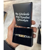 Kişiye Özel Çelik Göz Baskılı Bileklik - En Güzel Hediye