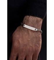 İsim Yazılabilir 4.5 mm Kare kral Gümüş Bileklik - Işıklı Kutuda