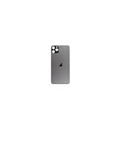 Uyumlu İphone 11 Pro Max Arka Kapak Lazer Kesim ( Pil Kapağı )  Cam -- Space Gray