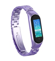 Xiaomi Mi Band 6 Uyumlu Kordon Paslanmaz Metal Baklalı Tasarım KRD-04 Kayış