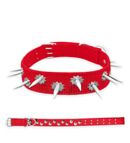 Dokuma Çivili Köpek Boyun Tasması - 5*80 cm - Kırmızı