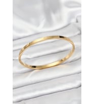 316L Çelik Gold Renk 65 mm İnce Kadın Kelepçe Bileklik 5886