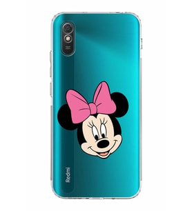 Xiaomi Redmi 9A  Kamera Korumalı Kapak Minnie Mouse Tasarımlı Şeffaf  Kılıf