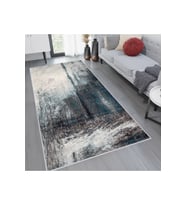 Rovigo Home Dijital Baskı Yıkanabilir Kaymaz Taban Salon Halısı RVG1166 160x230 cm (Gri)