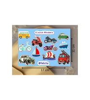 Havalı Araçlar Etiketleri Cool Rides Defter Süsleme Hediyelik Sticker Seti - 1 Sayfa