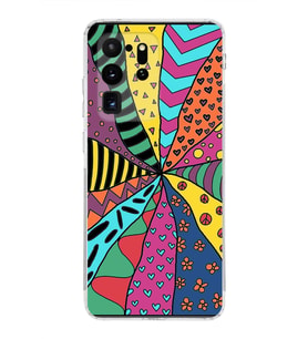 PrintiFy Samsung Galaxy S20 Ultra ile Uyumlu 1mm Slim Fit Retro Colors 4 Baskılı Şeffaf  Kılıf