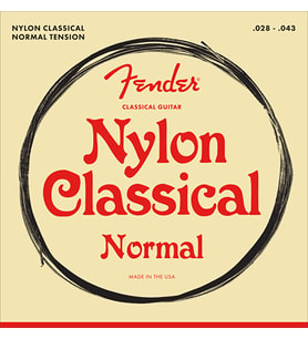 Fender 0730100400 100 Serisi Klasik Gitar Teli (28-43) Gümüş Kaplama Sarım ve Şeffaf Naylon Tizler Başlangıç ve Öğrenci İçin İdeal
