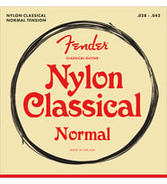 Fender 0730100400 100 Serisi Klasik Gitar Teli (28-43) Gümüş Kaplama Sarım ve Şeffaf Naylon Tizler Başlangıç ve Öğrenci İçin İdeal