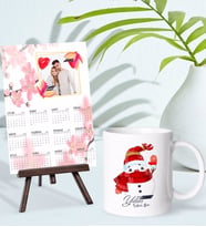 BK Gift Kişiye Özel Yılbaşı Tasarımlı Kupa Bardak ve 13x18cm Fotoğraf Kartlı Şövaleli 2024 Takvim Hediye Seti-19