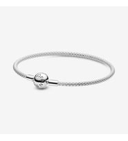 Pandora Charm Uyumlu, Ball  Klips Örgü Bangle Bilezik, Ahşap Kutulu