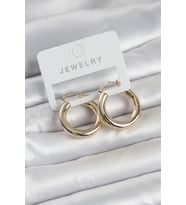 Gold Renk Pirinç Halka 25 mm Kadın Küpe 5886 - HPSBYI7706-9091
