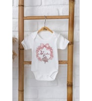 Pia Baby Premium %100 Pamuk İsme Özel Organik Baskılı Çıtçıtlı Bebek Body Zıbın Modelleri 5025-16 (Ekru)