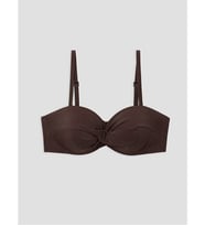 LCW DREAM Kahverengi Balenli Dolgusuz Kadın Büzgülü Bikini Üst