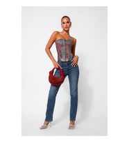 Kadın Düz Kesim Düz Paça Straight Fit Mavi Jean Pantolon