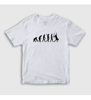 Presmono Unisex Çocuk Beyaz Evolution Evrim Spor Tennis Tenis T-Shirt 333427tt (Beyaz)