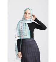 Çizgili Desen Pavia Seri Şal Eşarp Askısı ile Birlikte 90X200 cm Yeşil-90X200