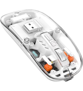 ScHitec M377 Ultra Sessiz 3 Bağlantı Modlu 2xBluetooth Kablosuz Bağlantı + 2.4Gh Gaming Type-C Şarjlı Mouse Beyaz