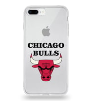 Apple iPhone 7 Plus Uyumlu Kapak Chicago Bulls Tasarımlı Şeffaf Silikon Kılıf