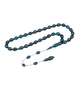 Arpa Kesim 11x8 mm Sıkma Kehribar Sistem Püsküllü Tesbih