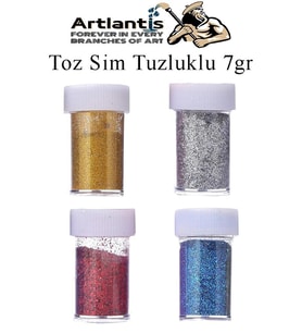 Altın Gümüş Kırmızı Mavi Toz Sim Tuzluklu 7 gr 4 Adet Renkli Toz Sim Epoksi Reçine Okul Etkinlik Dekarasyon Slime