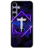 Galaxy S24 Plus Kılıf HD Desen Baskılı Kılıf - Dark Neon Yaprak T Harfi