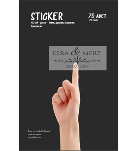 Şeffaf Söz Nişan Kına Nikah Düğün Şişe Ve Magnet Etiketi 75 Adet 1 Tabaka 4x2 cm
