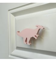 Pomerol Pembe Dino2 Dolap Kulpu -Çocuk Odası, Mutfak ve Banyo İçin Modern, Sevimli ve Dayanıklı Mobilya Kulp