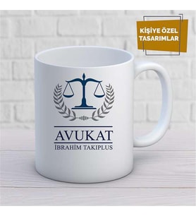 Kişiye Özel İsim Yazılabilir Avukat Kupa Bardak