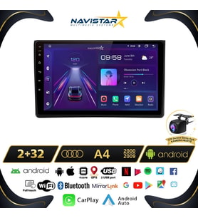 Audi A4  2000-2009 Model 2GB + 64GB Android 13 Kablosuz Carplay Navigasyon Multimedya Sistemi
