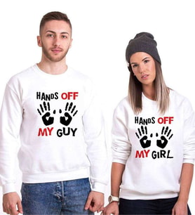 Tshirthane Hands Off Sevgili Kombinleri Sweatshirt Kombini (Tek Ürün Fiyatıdır.)